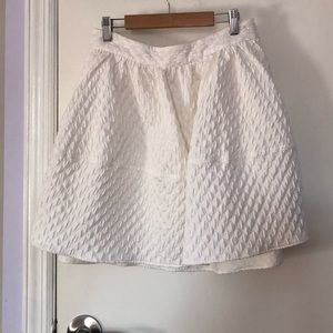 Express Dotted White Skirt